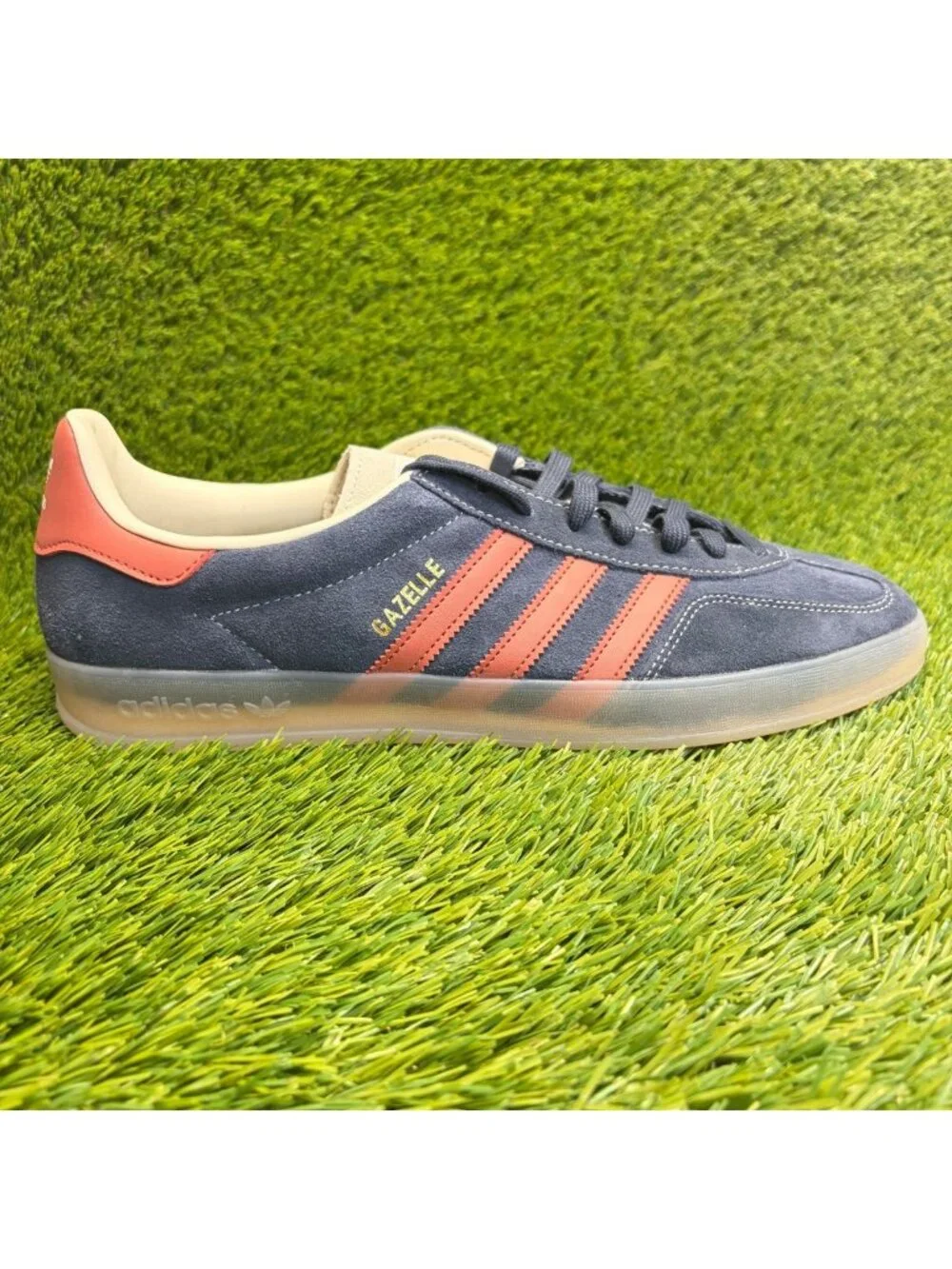 Adidas Gazelle Indoor Mens Size 13 Navy Blue Red Athletic Suede Shoes Sneakers